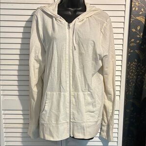 Old Navy Cream Zip-Up Hoodie Jacket
